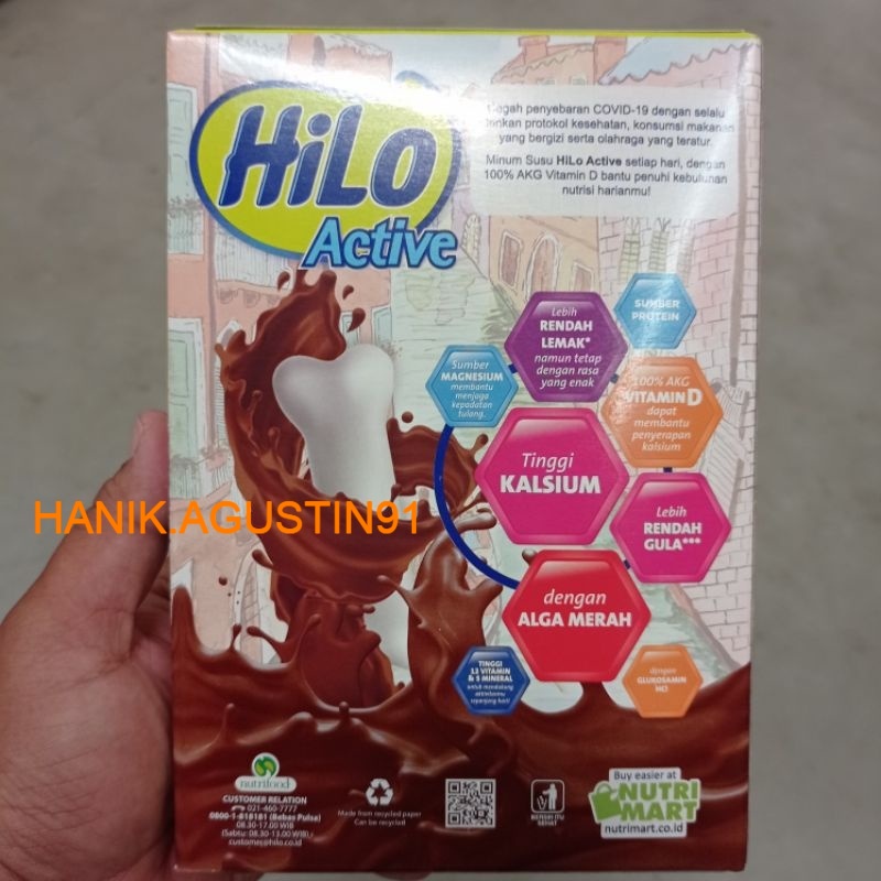 

Hilo Active Chocolate Cokelat 250gram - Susu Tinggi Kalsium Rendah Lemak