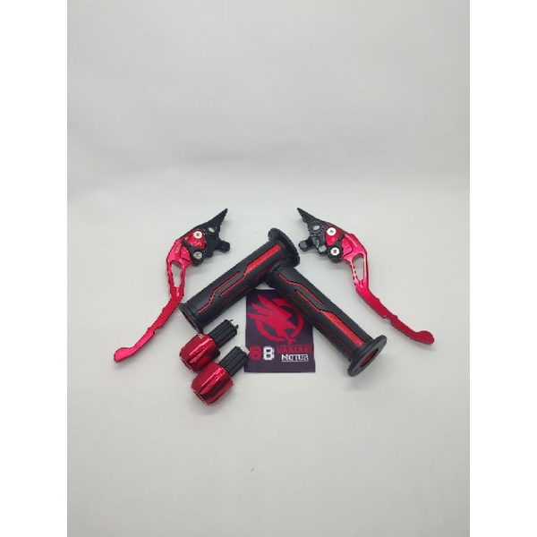 Paket Variasi Motor Nmax - Handgrip Thailand List Warna + Handle Rem Nmax Stelan Full CNC dan Jalu Stang Asli CNC Import