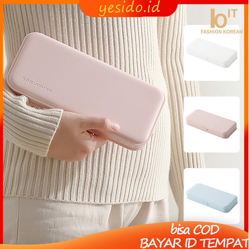 

[COD✨Ready stock]Kotak Alat Tulis Siswa Sekolah Penyimpanan Perlengkapan Kreatif Sederhana Gesper Tempat Pensil Perusahaan-YES