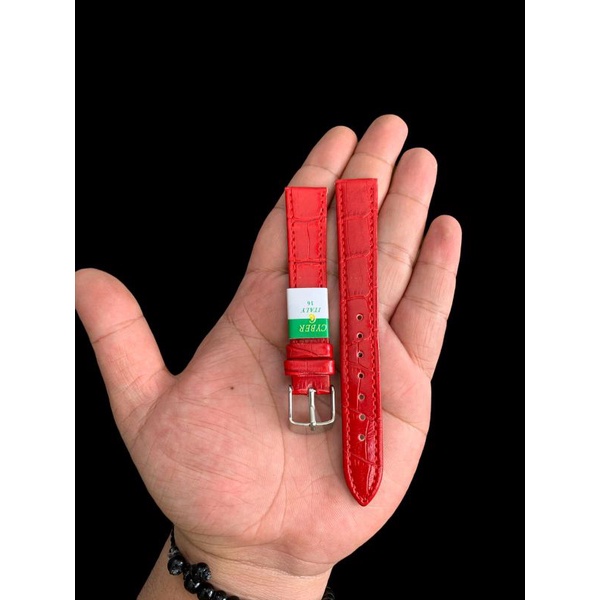 Strap Tali Jam Tangan Kulit Merah Cyber Size 16MM