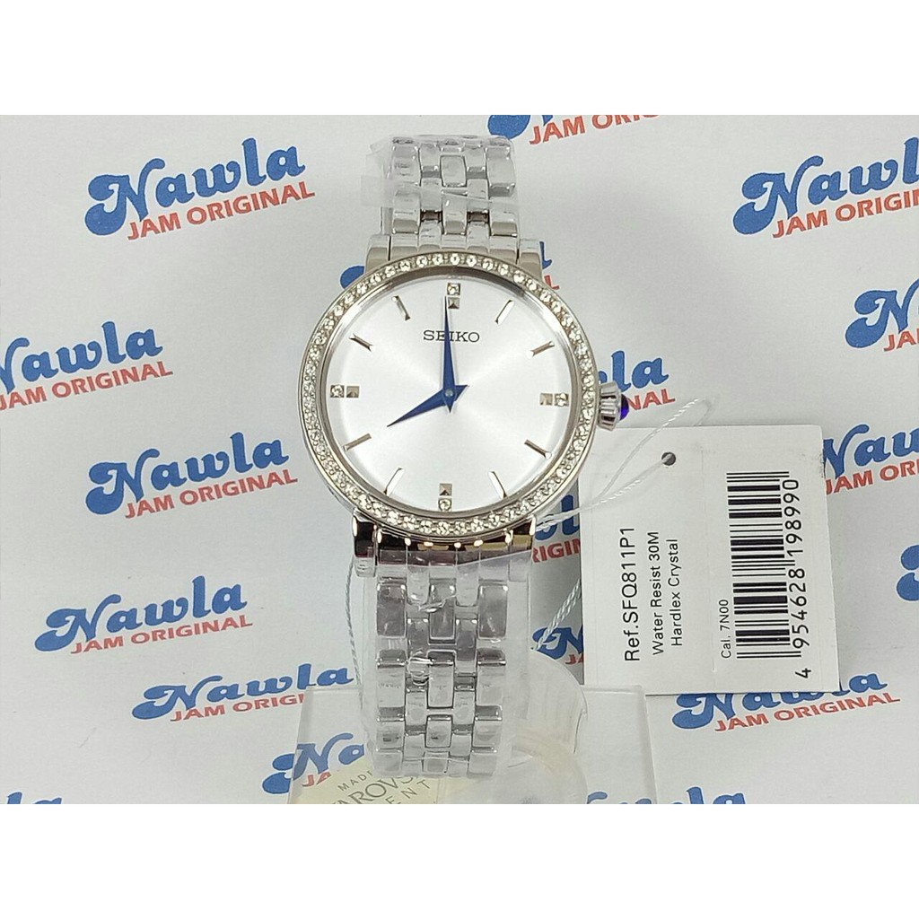 Seiko Ladies SFQ811P1 Quartz Crystal Silver - Jam Tangan Wanita SFQ811