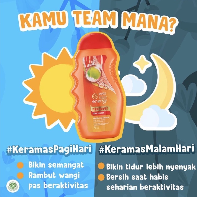 Ningrum - MAKARIZO Hair Energy Shampoo Botol 170ml dan 330ml Shampo Sampo Pembersih Rambut 2in1 - 6304