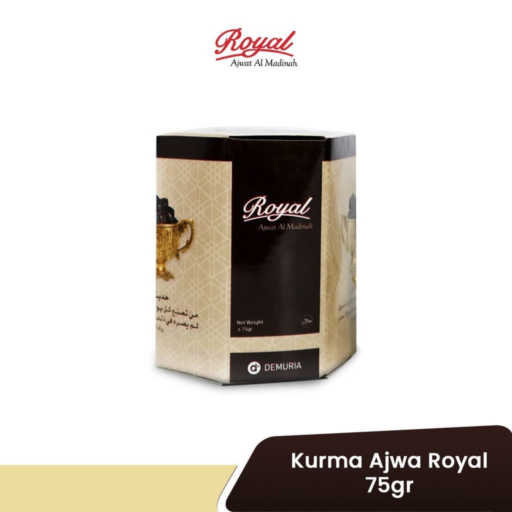 

Kurma Ajwa Al-Madinah ROYAL 75 gram | Kurma Nabi Premium Korma Azwa