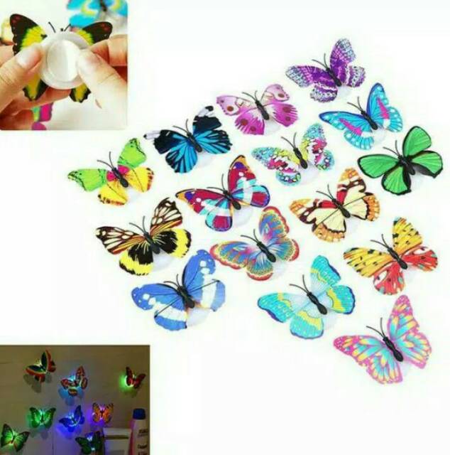 Mikusoo Lampu Kupu LED Butterfly Dekorasi Kamar