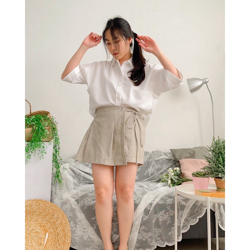 KANON - Miso Skort - Skort basic korean look aksen pita