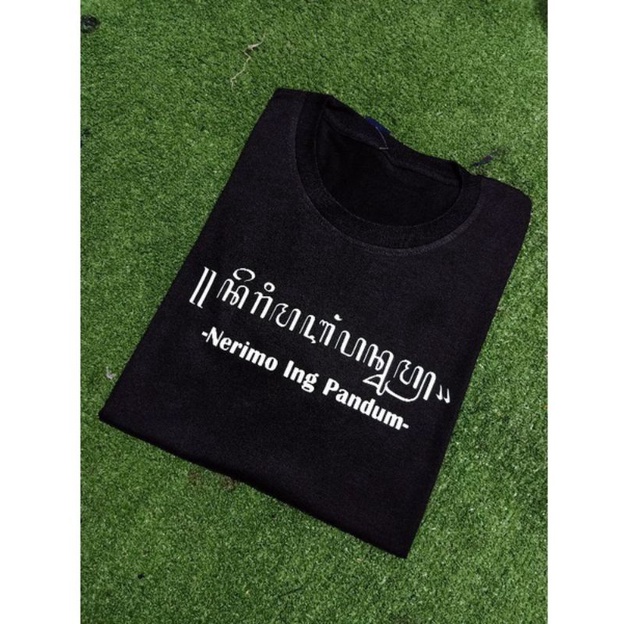 kaos distro aksara jawa nerimo ing pandum/kaos aksara jawa/kaos pria-wanita