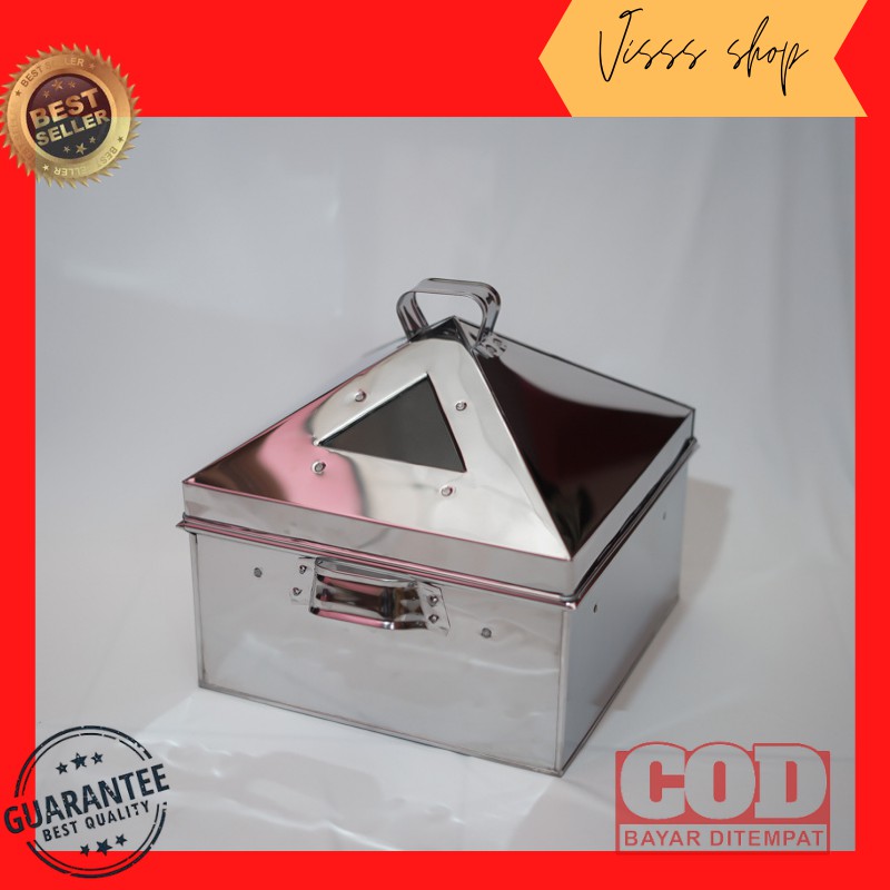 Kukusan Klakat Steamer Stainless Steel Kotak Panci Kukus Dandang Kue Dimsum Bakpao Ukuran 40cm Bogor