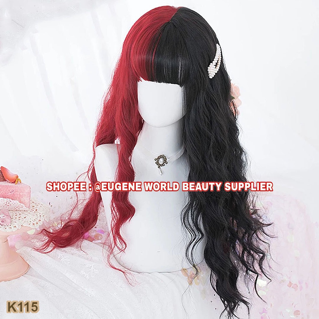 RAMBUT PALSU FULL WIG CEWE CEWEK PEREMPUAN WANITA PANJANG CURLY MERMAID KOREA KERITING KRITING KRIBO