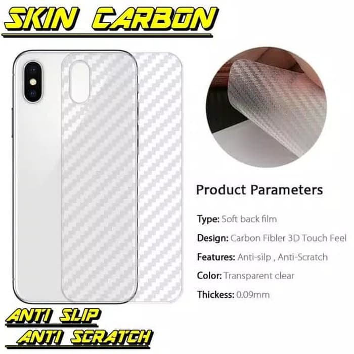 SAMSUNG A01/A10/A10S/A20/A20S/A30/A30S/A50/A50S/A70//A80 ANTI GORES BELAKANG SKIN BACK CARBON MOTIF KARBON ANTI JAMUR PELINDUNG BELAKANG