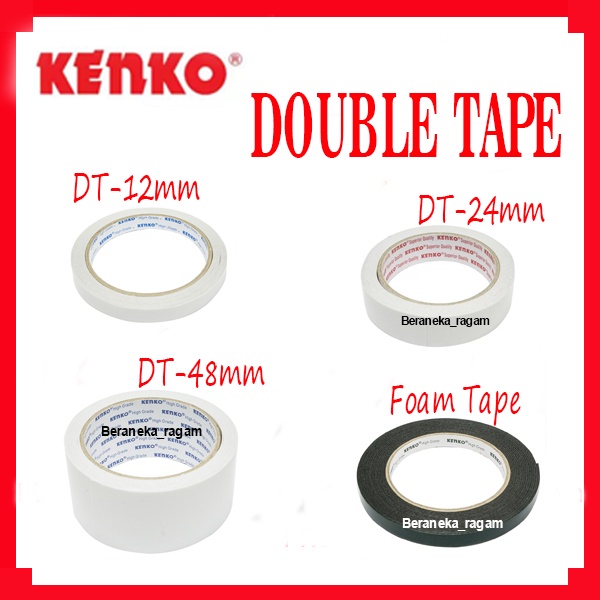 

KENKO STATIONERY DOUBLE TAPE GABUS FOAM TAPE 12 24 48 ATK MURAH