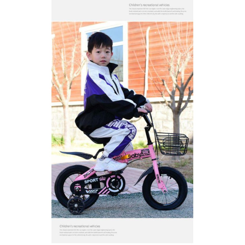 Sepeda Lipat Anak Import 12, 14, 16, 18 inch - Free Roda 4 dan Keranjang Lucu
