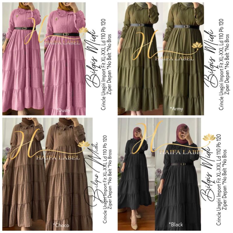 BILQIS MIDI ORIGINAL BY HAIFA LABEL (100% ORI BERLABEL HAIFA)