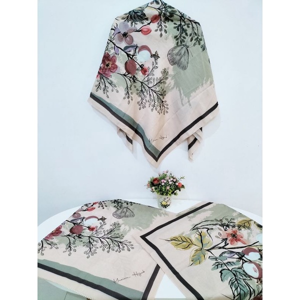 Hijab Khaira original segi empat Voal printed scraf seri Aisyah
