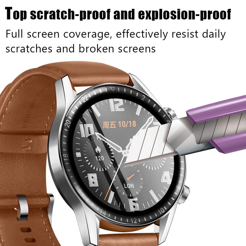 (3D Full Curved Hd Clearplating Film Pelindung Layar Pmma Pet Untuk Huawei Watch Gt 3 42mm 46mm)