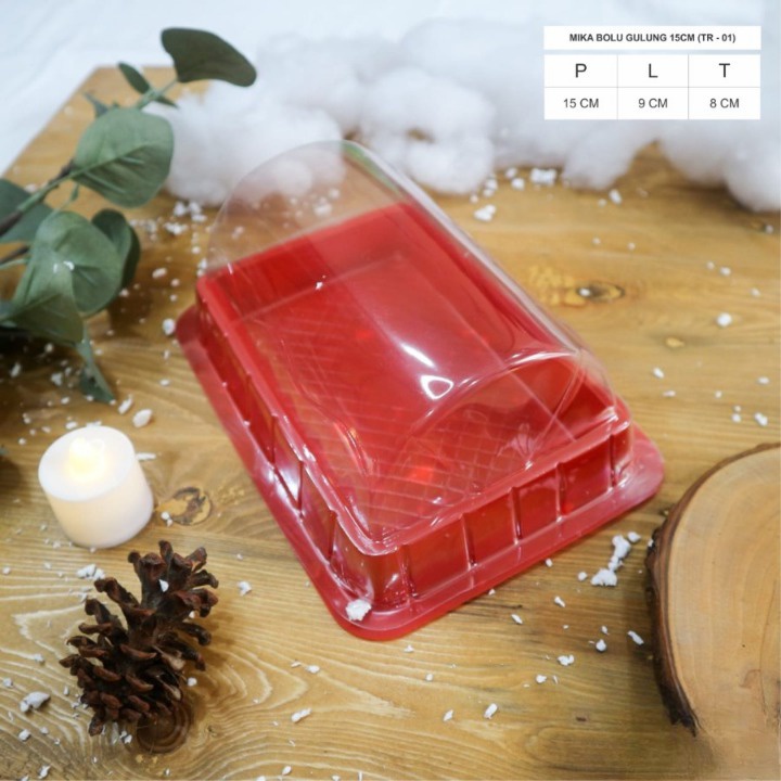 ( 25 pcs ) Mika Bolu Gulung Bulat Tempat Roti Tray Mika Tiger Roll Bulat Mika Alas Kue Brownies Besa