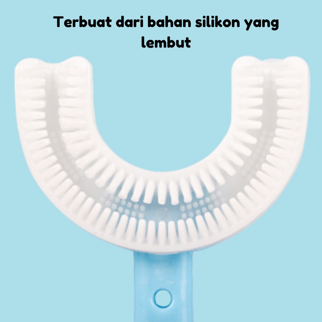 Sikat gigi betuk u anak Bahan silikon / Training Toothbrush [READY STOCK]