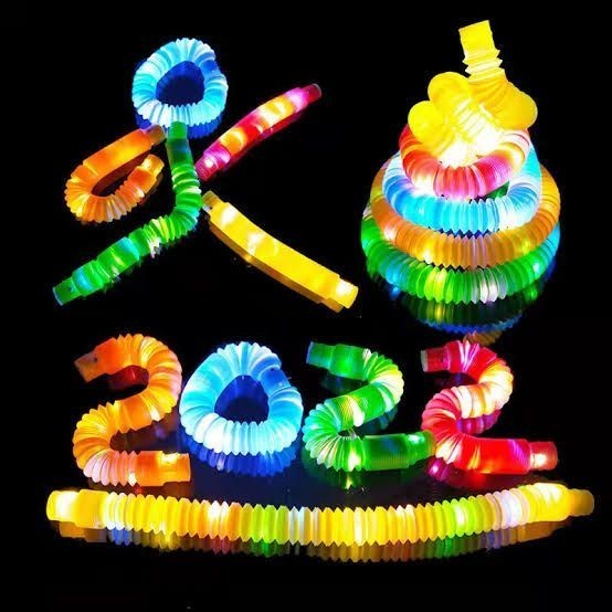 Light Pop Tubes LED Fidget Pop Tube Sensory Toys Mainan Anak