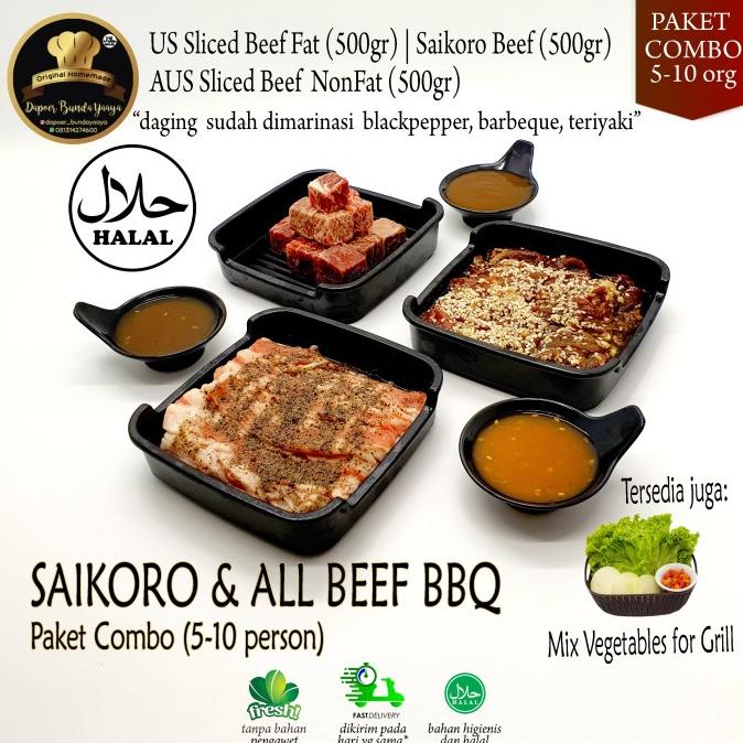

PAKET BBQ / SAIKORO / GRILL / YAKINIKU ALL BEEF COMBO (HALAL FOOD) DFGH5136