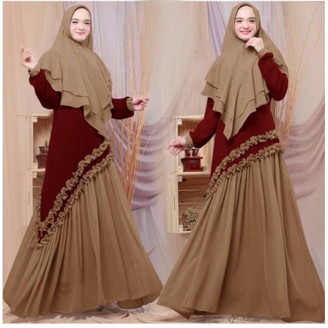 Set gamis kanaya rempel premium butik