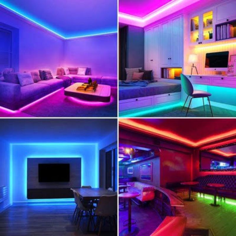 Lampu Hias Dekorasi Rumah Minimalis Lampu LED Strip Plafon Outdor Warna Warni