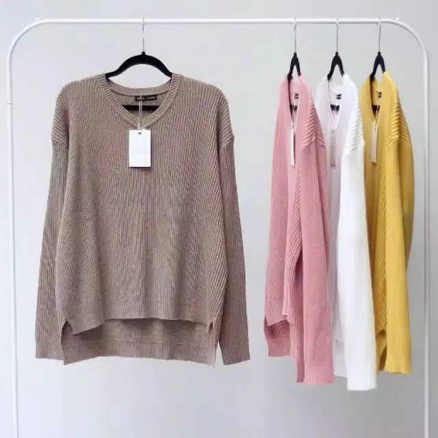 SWEATER RAJUT V-NECK STORE09 MURAH