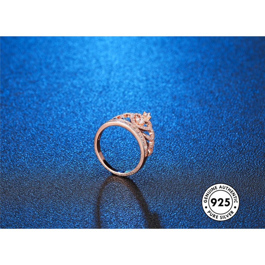 (S925) Cincin Silver Desain Mahkota Kreatif Untuk Wanita