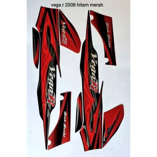 striping Vega R New 2008 merah hitam striping lis stiker standar Ori yamaha Vega R new Merah 2008 st