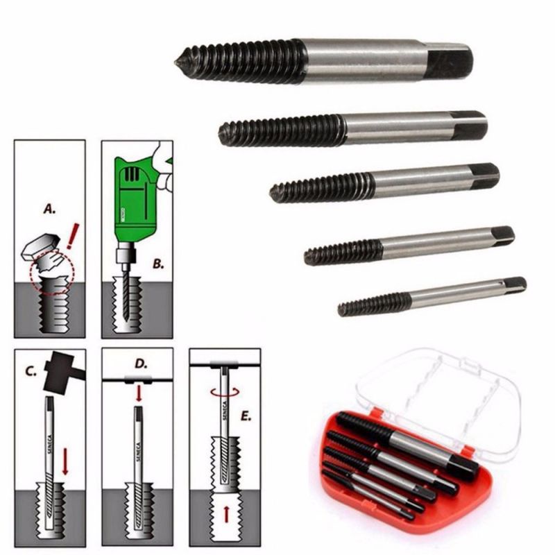 6pcs Screw Extractor / Pembuka Baut Patah / Pencabut Baut Patah