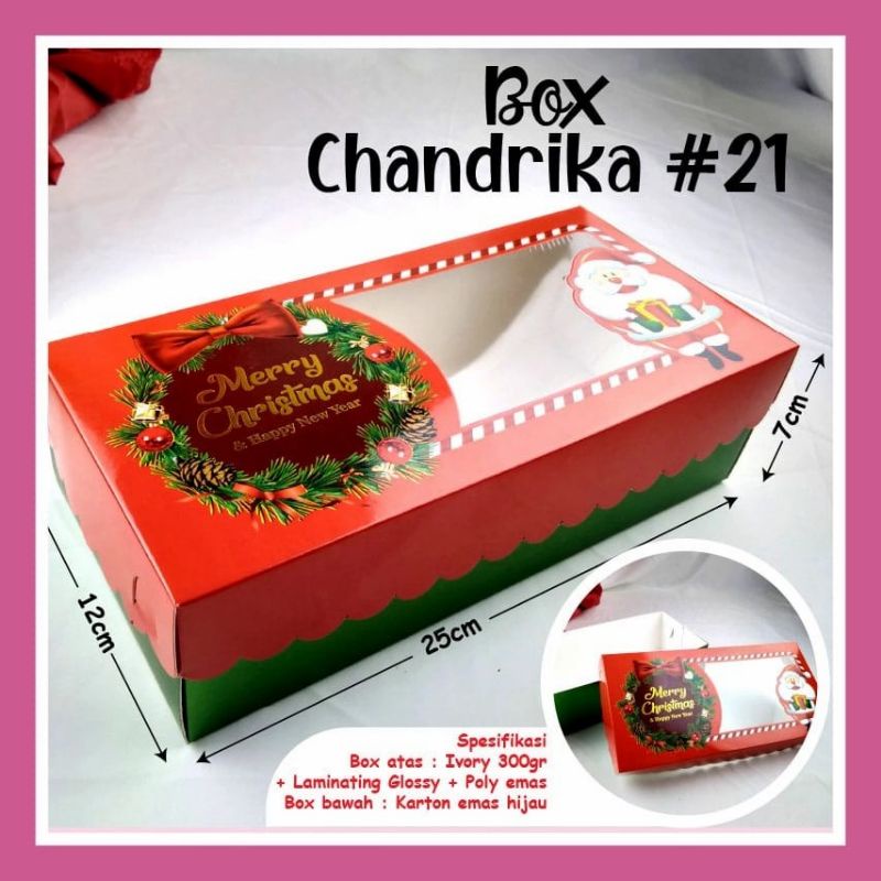 Christmas box chandrika kotak brownies natal dus kue cake lapis bolu tart toples kotak 25x12x7