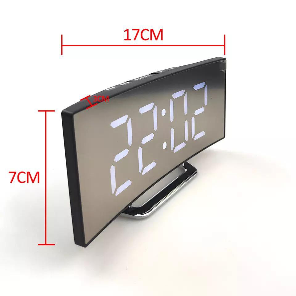 Jam Meja Digital Led Weker / Digital Alarm Clock Dekorasi Rumah Mirror 6507 DT-6507 WHITE