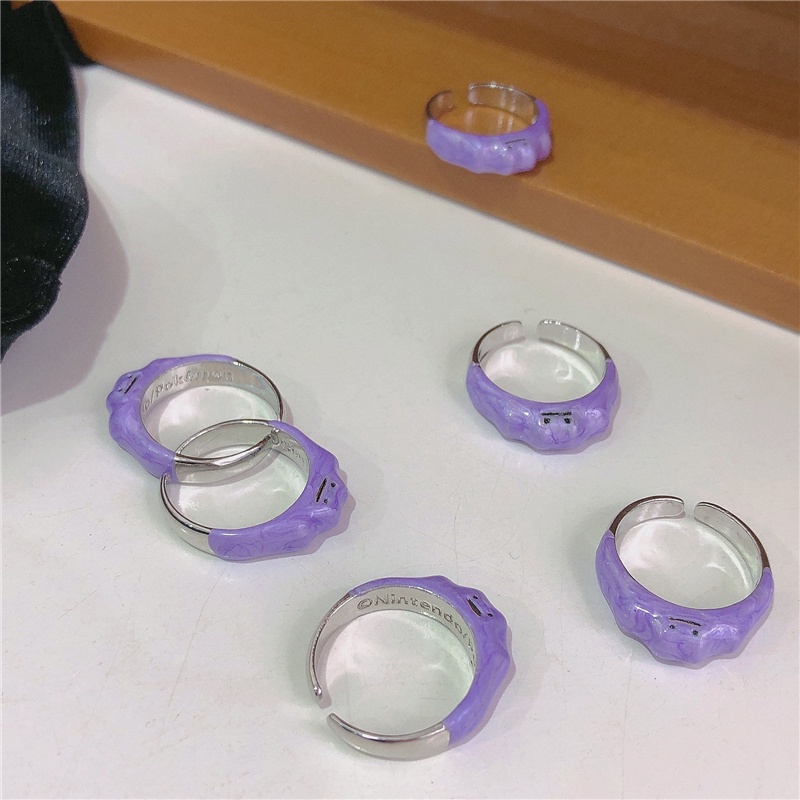 Purple Little Monster Ring Accessories Cute Korea Cartoon