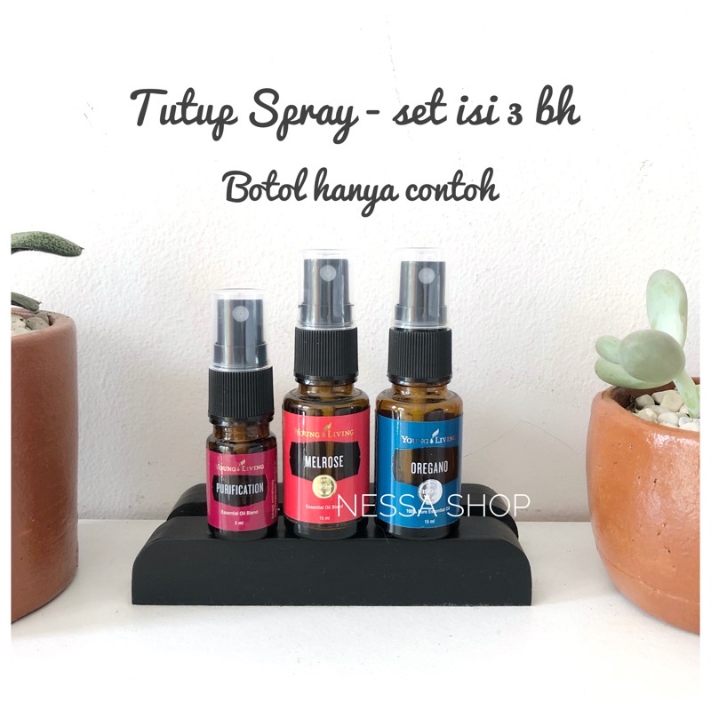 Tutup spray hitam/putih - set isi 3