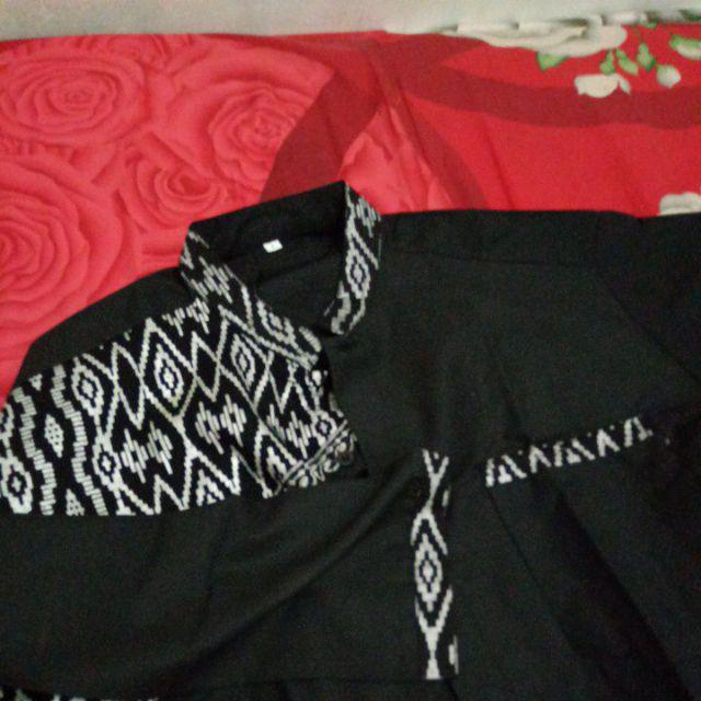 Kemeja Hem Batik Prada Emas Silver Kombinasi Bordil // Kemeja Merah Maron Hitam Manis Kemeja Panjang