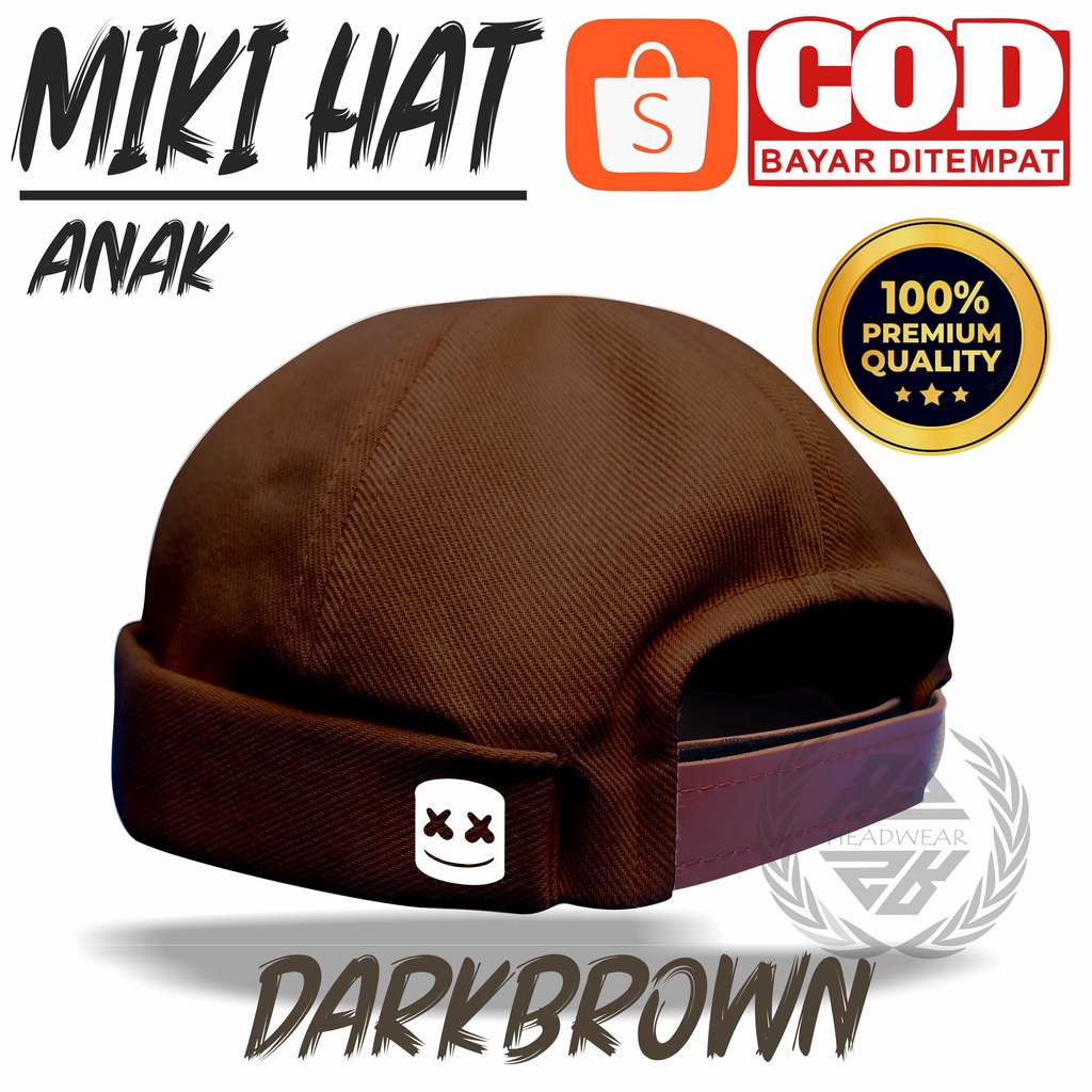 Miki Hat Anak Laki Laki 3 Tahun Keatas Topi Miki Hat Premium Original Logo Marsmelow