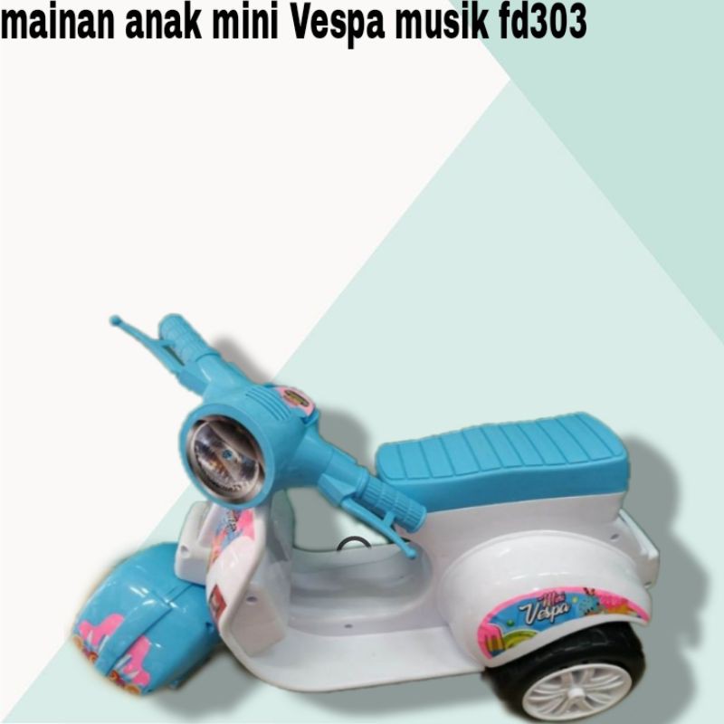 VESPA SERIES_MAINAN ANAK MINI VESPA SERIES/VESPA DI NAIKI/MAINAN VESPA BIASA'MUSIK'HELM