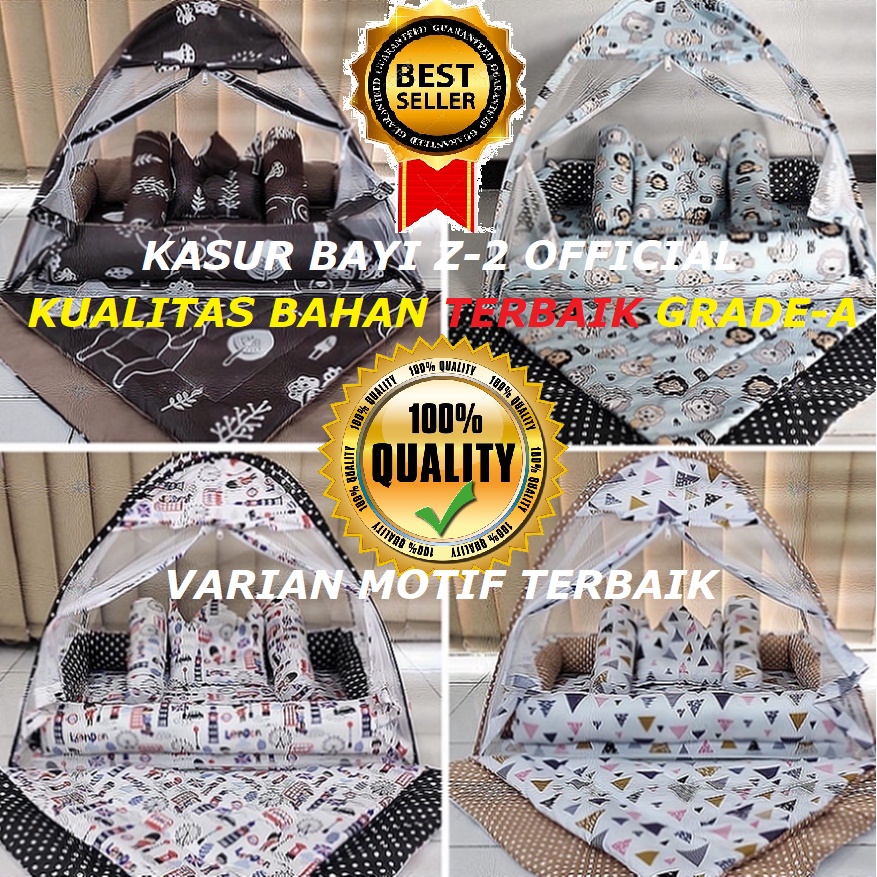 BEST-SELLER Kasur Bayi Kelambu dan-Bedcover Motif Archery x Polkadot-navy CBNK 029 PLUS NON FURING