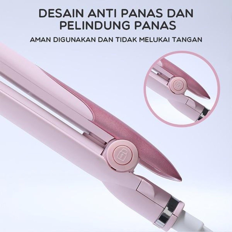 Samono SHS001 Catokan Rambut Wanita 2 in 1 Hair Curler Hair Straighten