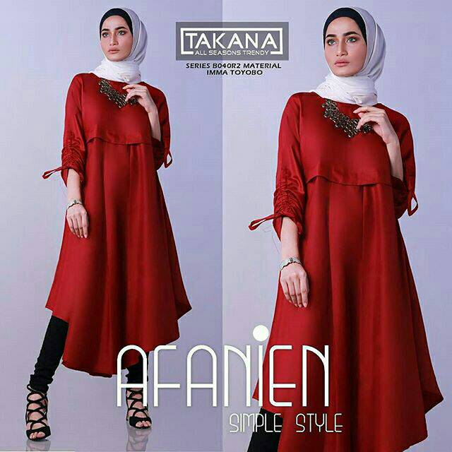 Afanien Tunik, ATASAN, TUNIK, Blouse wanita, atasan wanita, BLOUSE, Fashion muslim, baju wanita