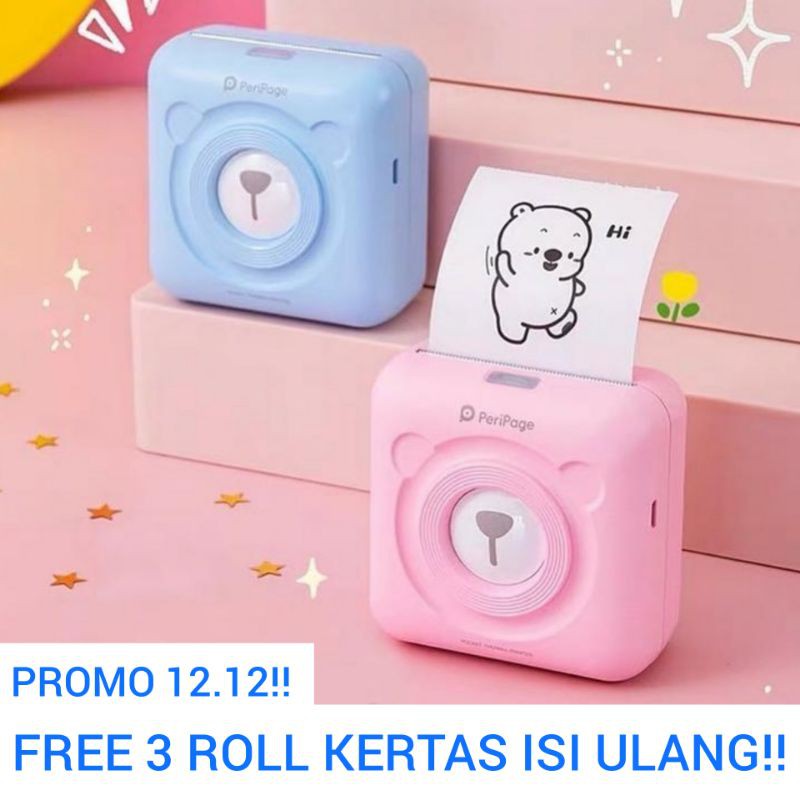 PeriPage Thermal Printer Hitam Putih PeriPage Mini Printer PeriPage Printer 203 DPI Thermal Printer