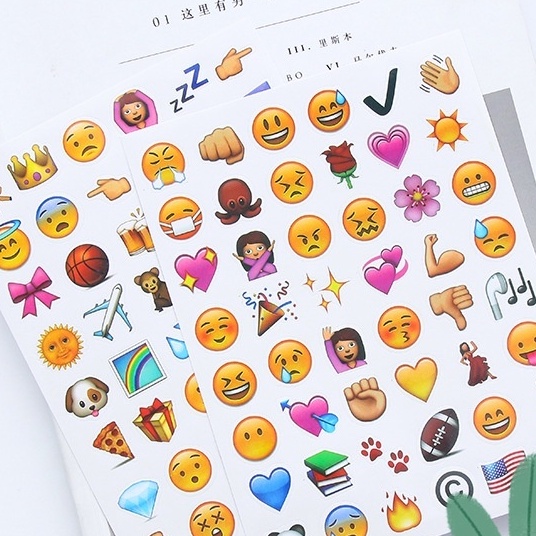 Emoji Deco Stickers / Stiker Dekorasi / Tempelan Buku Surat Label Emoticon