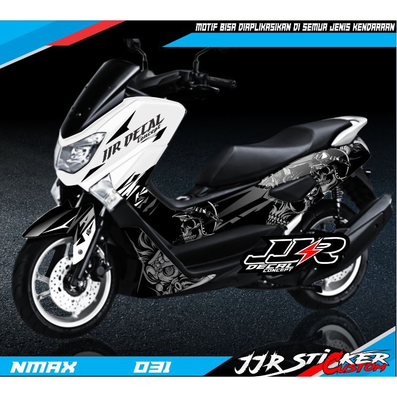 Decal Sticker Yamaha NMAX PUTIH HITAM-STIKER NMAX HITAM PUTIH