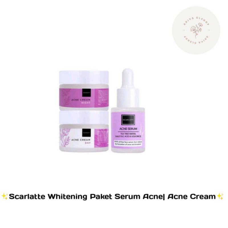 ADIVA✨Scarlett Whitening Paket Serum Acne || Acne Cream✨