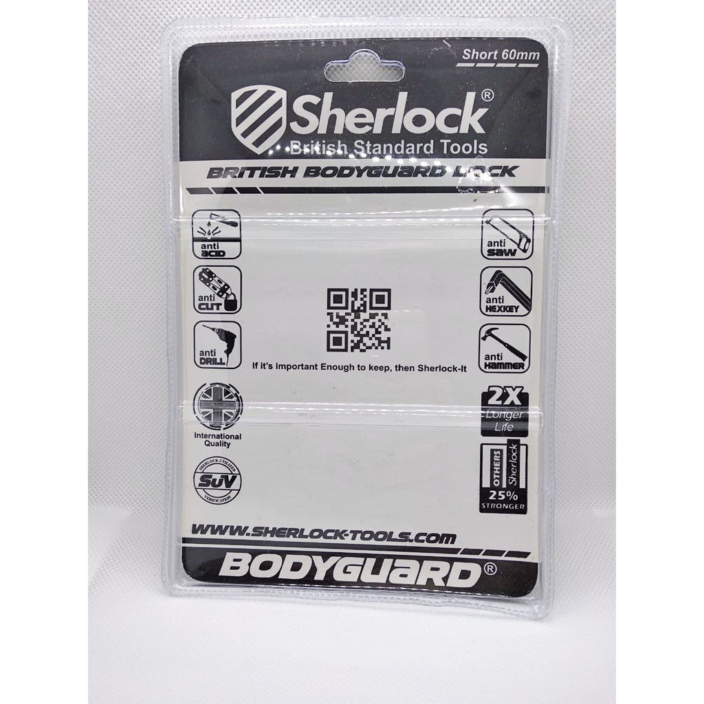 Gembok Original Sherlock British Bodyguard Lock Short 60mm