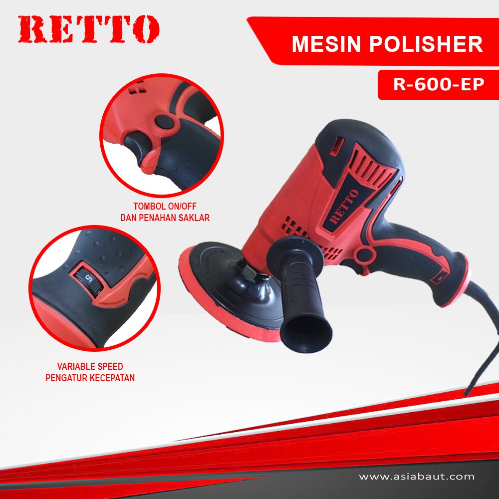 NEW!!! mesin poles mobil kaca motor 5&quot; RETTO Motor polisher MURAH BERKUALITAS