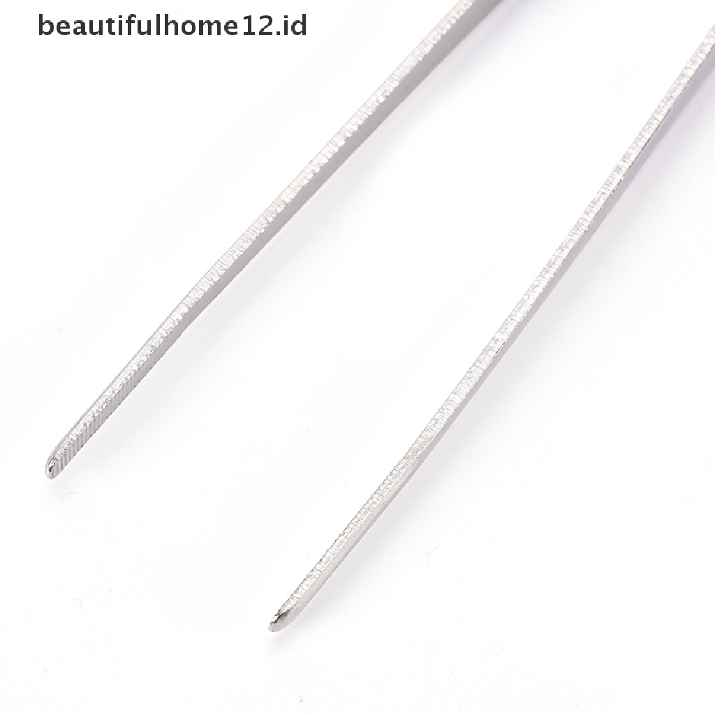 【beautifulhome12.id】 Silver Stainless Steel Long Food Tongs Straight Tweezers Kitchen Tool .