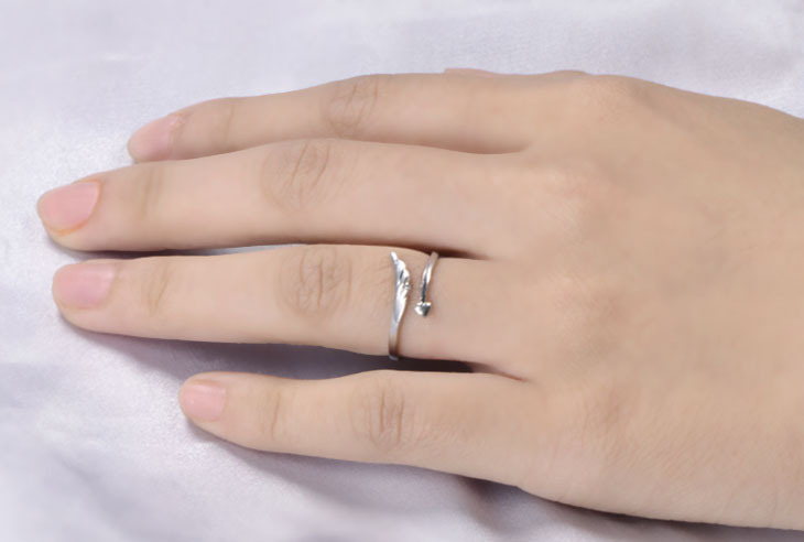 Cincin Perak 925 Cincin Asli untuk Wanita Cincin Dapat Disesuaikan Sayap Fashion Perhiasan Cincin Perak Cincin Wanita