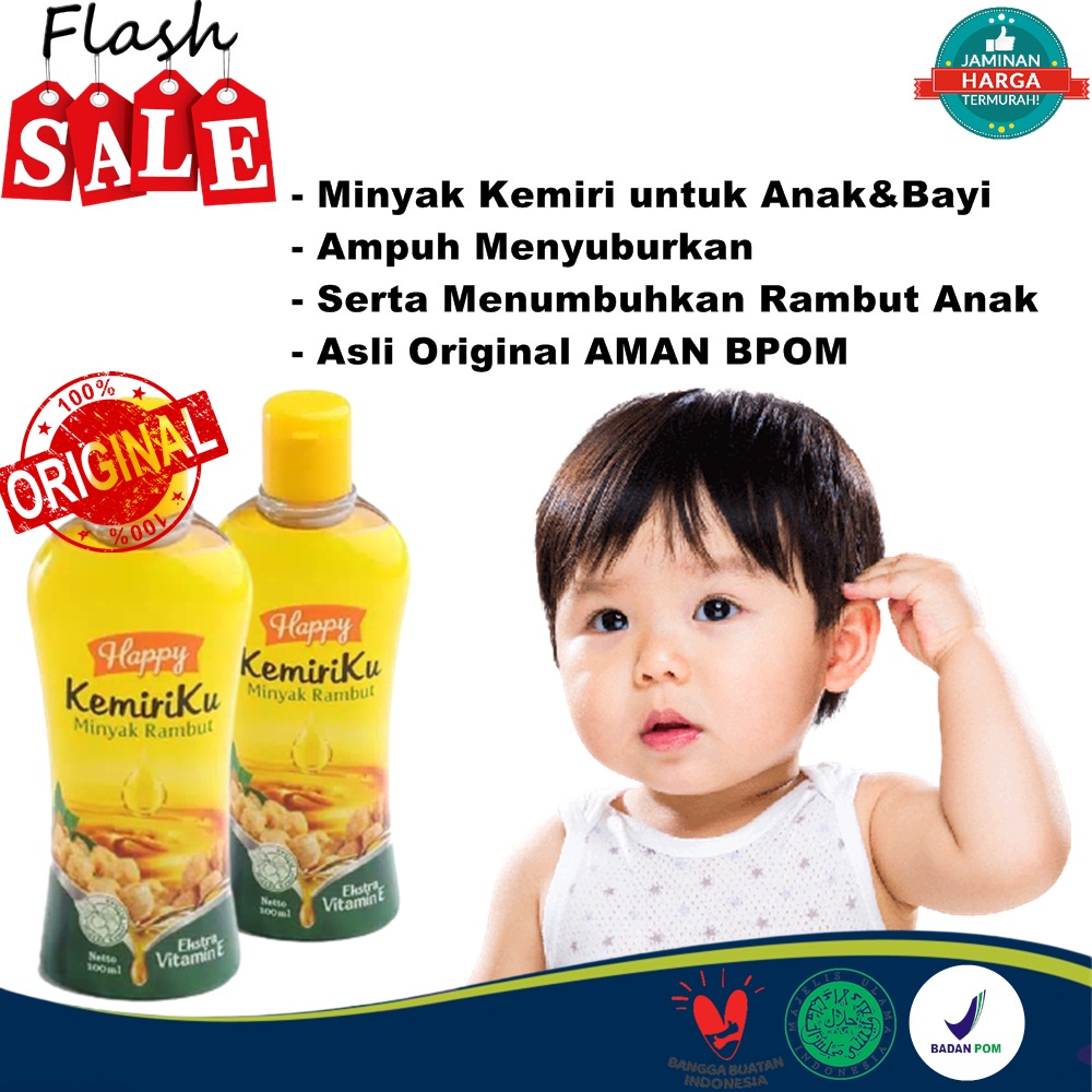 BPOM minyak rambut anak kecil happy kemiriku vitamin penumbuh rambut cepat penyubur rambut bayi