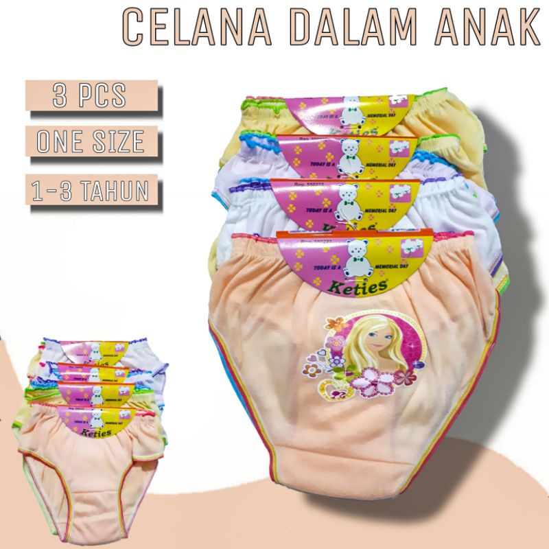 PROMO 3 PCS CELANA DALAM ANAK PEREMPUAN - KANCUT ANAK ONE SIZE