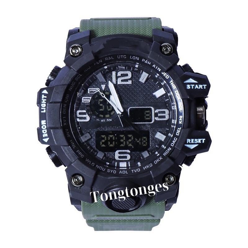 Jam Tangan Wanita ANTI AIR RUBBER JAM TANGAN PRIA SPORT Fashion IMPORT DUAL-TIME FREE BATERAI