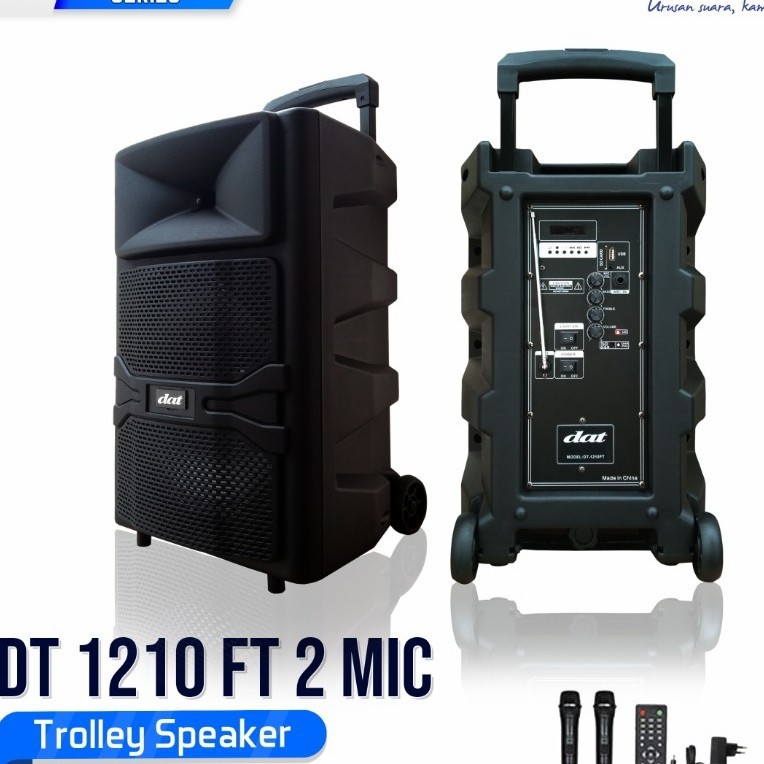 Speaker Trolley Portable DAT DT1210 FT 2Mic / Speaker DAT DT 1210 FT 2